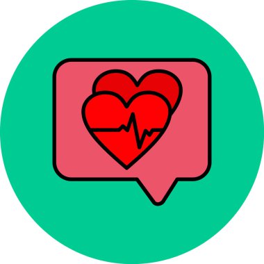 Kalp. Web simgesi basit illüstrasyon