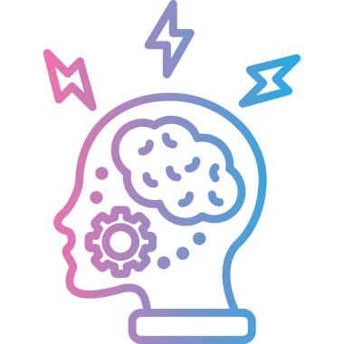 beyin yaratıcı simgesi, vektör illüstrasyonu