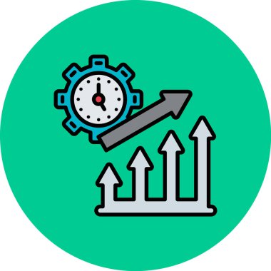 iş yönetimi düz simgesi, vektör, illüstrasyon