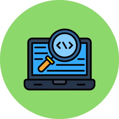 Kodlama. Web simgesi basit illüstrasyon