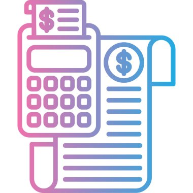 Hesap makinesi vektör simgesine sahip fatura