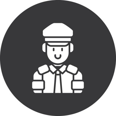 Memur düz yuvarlanmış vektör simgesi