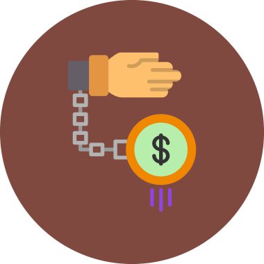 Bir zincir ve paranın vektör illüstrasyonu