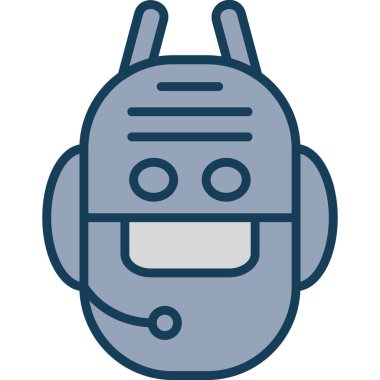 Robot çizgi film simgesinin vektör illüstrasyonu