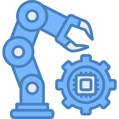 Robotik el simgesi, vektör illüstrasyonu