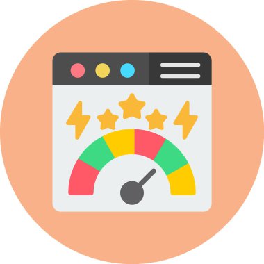 Stres Test Simgesi, Basit Renk Vektörü İllüstrasyonu