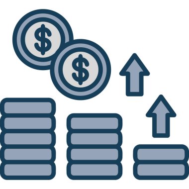 Dolar sikkeleri vektör simgesi