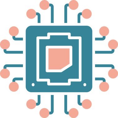 çip Cpu simgesi düz biçimli