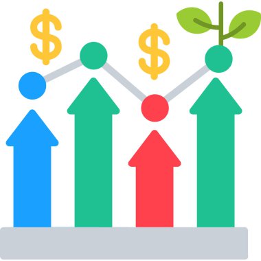 iş büyümesi simgesi düz stil