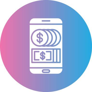 Cep Telefonu Simgesi, Basit Renk Vektörü İllüstrasyonu