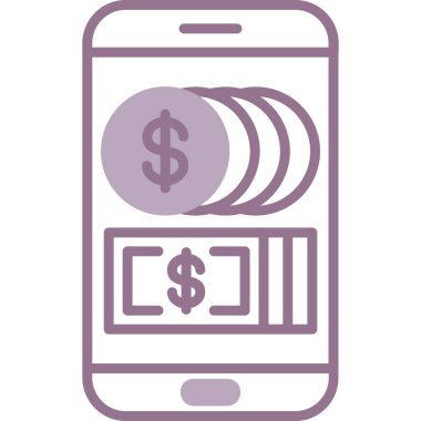 Akıllı telefon simgesi vektör tasarımlı dolar işareti