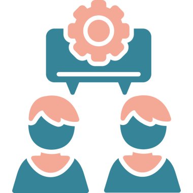 iş takım çalışması düz simgeler vektör illüstrasyonu