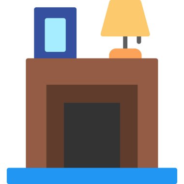 Masa lambası masa başı simgesi - taslak biçimi