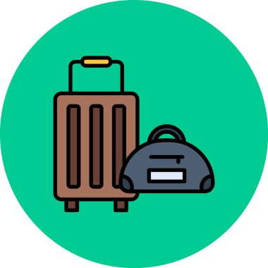 Bavul. Web simgesi basit illüstrasyon