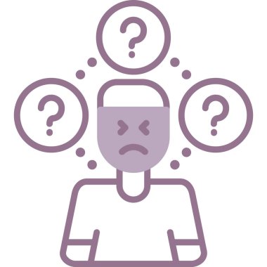 Üzgün adam. Basit illüstrasyon