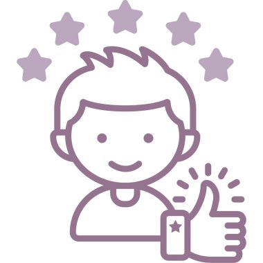 Ana hatlar biçiminde geribildirim derecelendirme simgesi