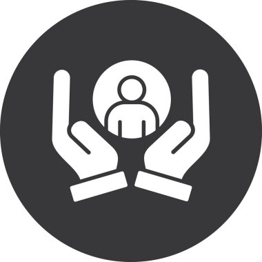 İnsan bakım simgesi, basit vektör illüstrasyonu