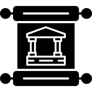 Banka binası simgesi vektör illüstrasyonu