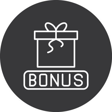 İkramiye kutusu ikonu. Tasarım için bonus konsept ikon ağının basit bir çizimi. beyaz, basit yuvarlak
