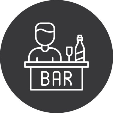 Moda tarzında bir bar tezgahı simgesi. Beyaz arkaplanda bar sayacı çizimi. bar sayaç vektör simgesi basit ve modern düz.