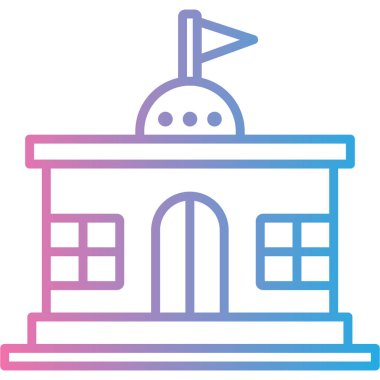 Bina. Web simgesi basit illüstrasyon