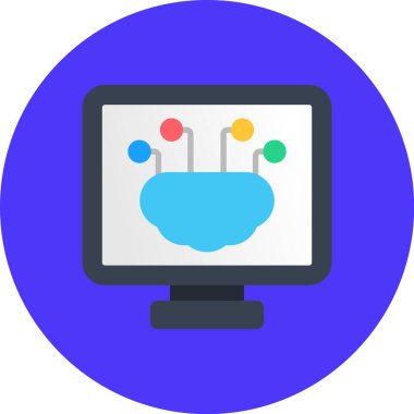 bilgisayar web simgesi, basit vektör illüstrasyonu