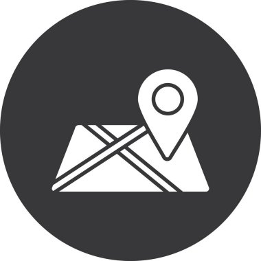 konum haritası pin simgesi ana hat biçiminde