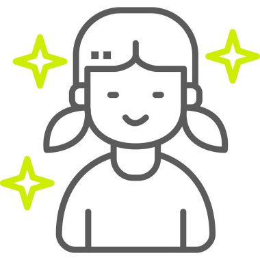 Kadın. Web simgesi basit illüstrasyon