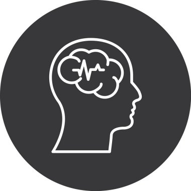 beyin ikonu vektör illüstrasyonu