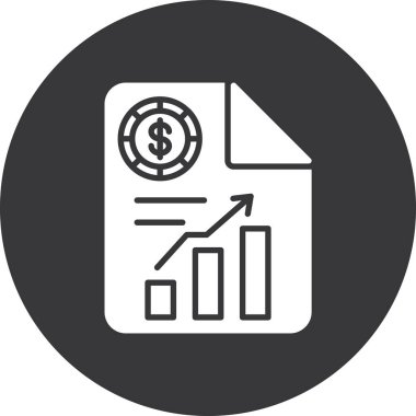 Eğilim biçimi izole edilmiş arkaplanda finansal rapor simgesi