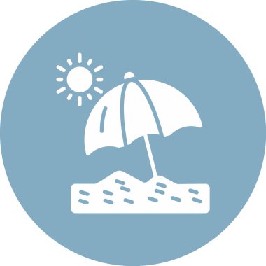 Bir plaj simgesinin vektör çizimi