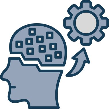 İnsan zihin simgesi, vektör illüstrasyonu