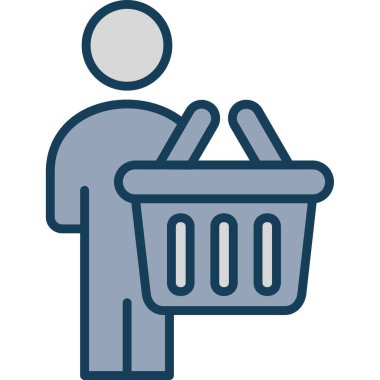 Sepet alışveriş simgesi vektör illüstrasyonu