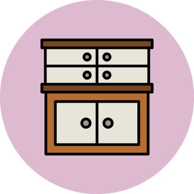 Dolap. Web simgesi basit illüstrasyon