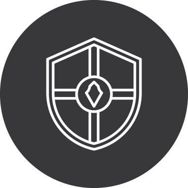 Kalkan simgesinin vektör illüstrasyonu