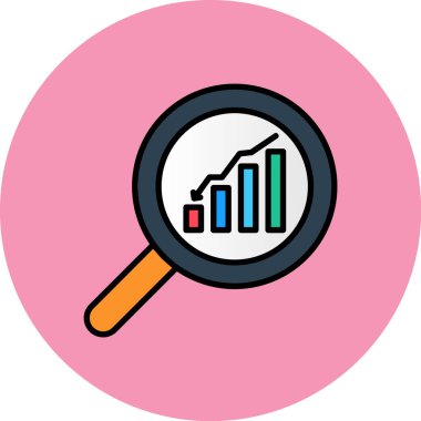 iş analizi düz simge, vektör, illüstrasyon