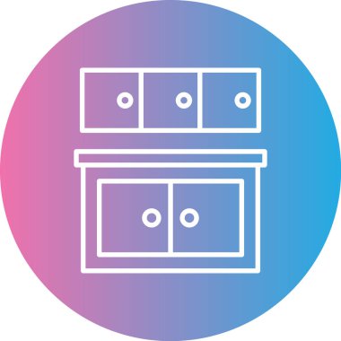 Mobilya simge çizgisinin vektör illüstrasyonu