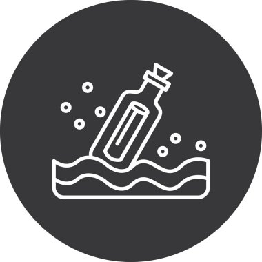 Su ikonu illüstrasyon şişesi