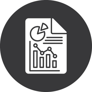 iş raporu simgesi, vektör illüstrasyonu