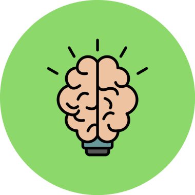 beyin ikonu vektör illüstrasyonu