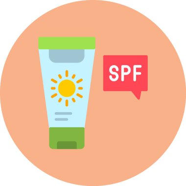 Güneş ve losyon ikonunun vektör illüstrasyonu