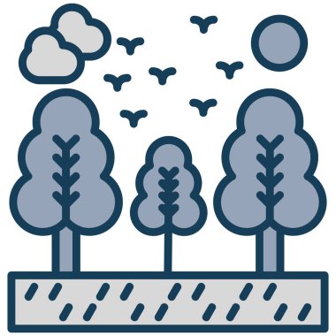 Ağaçlar. Web simgesi basit illüstrasyon