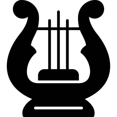 gitar ve arp simgesi, vektör illüstrasyonu