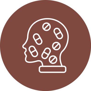 Beyin simgesi olan bir adamın vektör çizimi