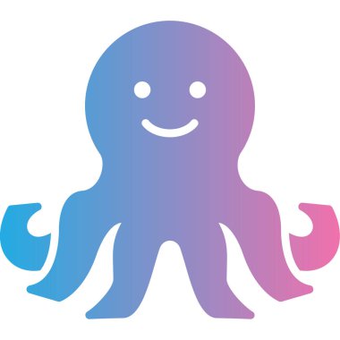 Ahtapot. Web simgesi basit illüstrasyon