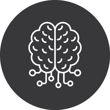 Beyin. Web simgesi basit illüstrasyon