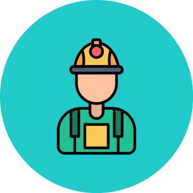 İşçi Avatar. Basit illüstrasyon