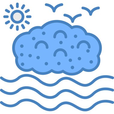 Genel hatlarıyla iklim bulutu ikonu