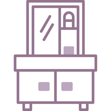 Kabine ikonu vektör illüstrasyonu