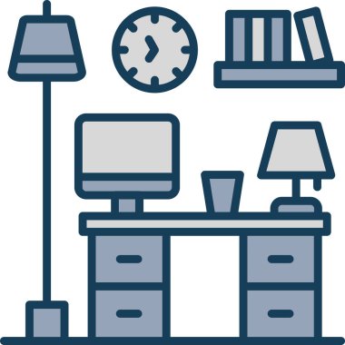 Saati olan ofis masası